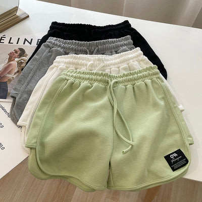 Femme Hochtaillierte Relaxed Fit Sport Shorts mit Kordelzug Heidi-Mode