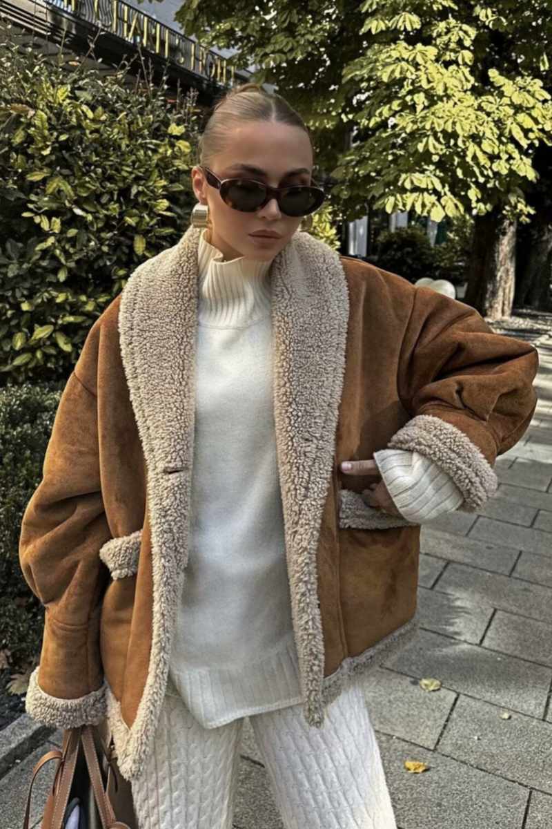 Oversized-Teddyjacke | Weiches Innenfutter & Kuscheliges Material | Winterliche Gemütlichkeit