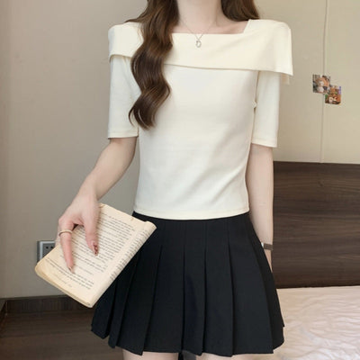 Damen Off-Shoulder Rippentop mit elegantem Ausschnitt Heidi-Mode