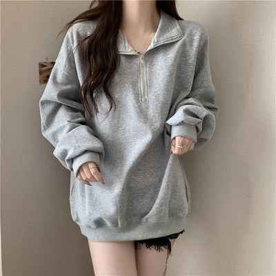 Femme Oversized Zip-Up Fleece Sweatshirt Heidi-Mode