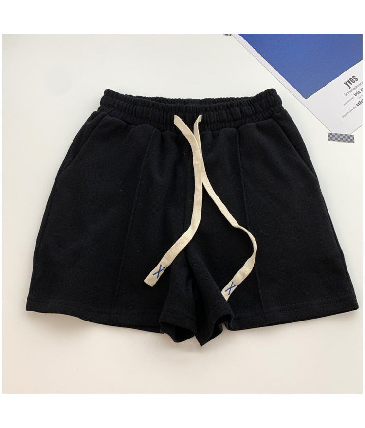 Femme Leichte Fleece Lounge Shorts mit verstellbarem Kordelzug Heidi-Mode