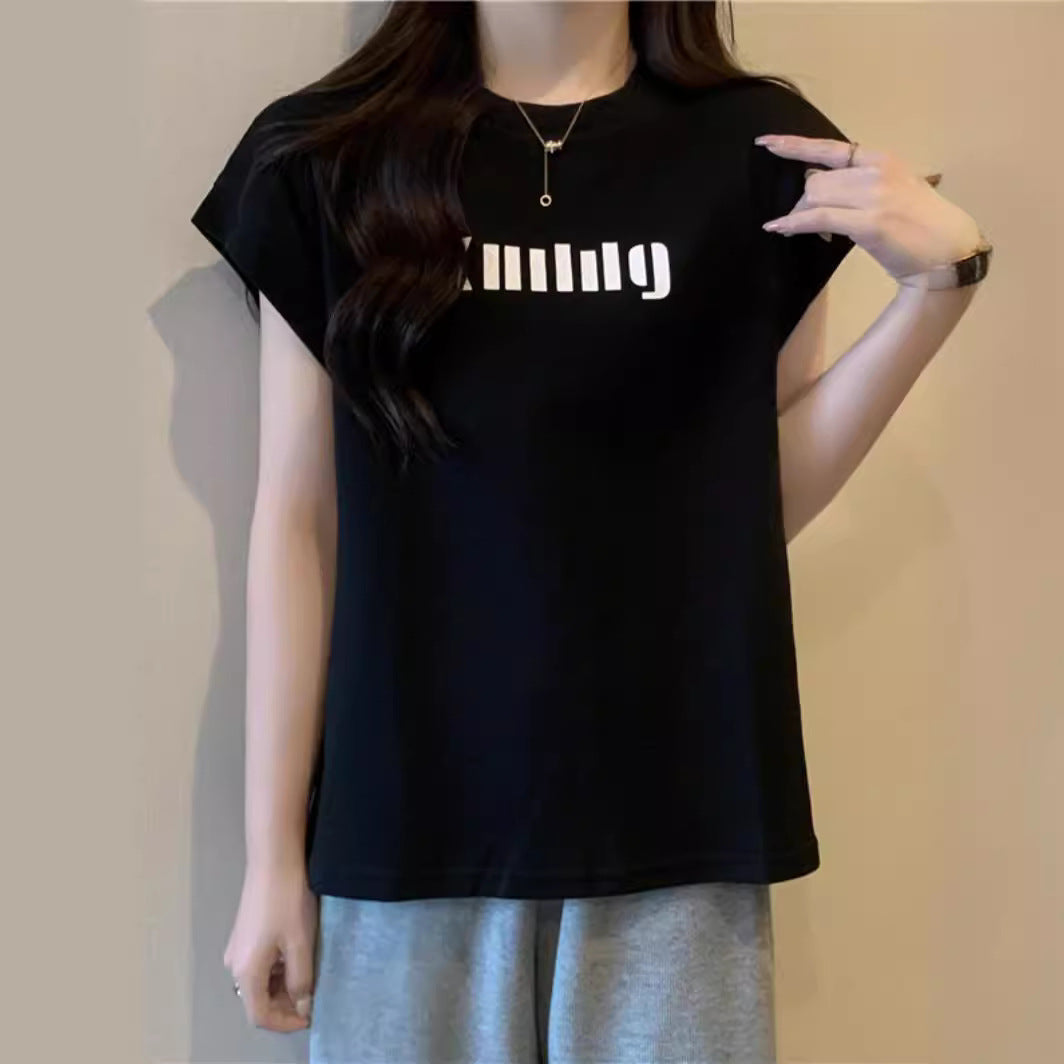 Femme Relaxed Fit Graphic Muscle Tee Heidi-Mode