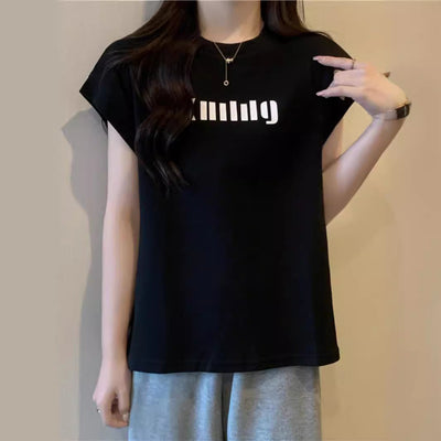 Femme Relaxed Fit Graphic Muscle Tee Heidi-Mode