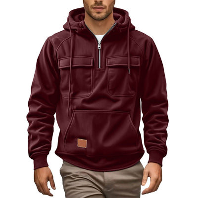 Herren Fleece-Hoodie mit praktischen Taschen Aliams