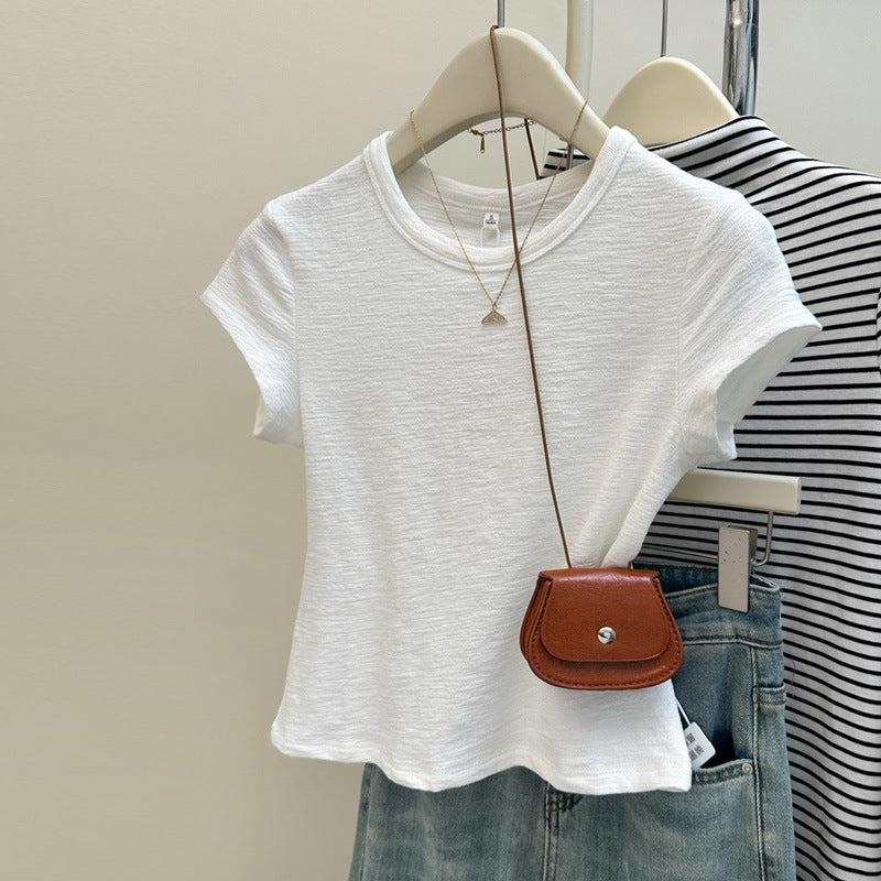 Damen Kurzarm Relaxed Fit Basic T-Shirt Heidi-Mode