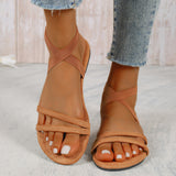 Damen Elegante Riemchensandalen – Vielseitige Komfort Fußbett Schuhe in Braun