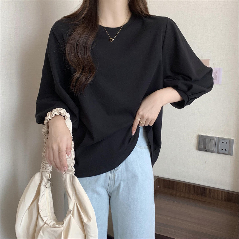 Damen Relaxed Fit Puff Ärmel Sweatshirt Heidi-Mode