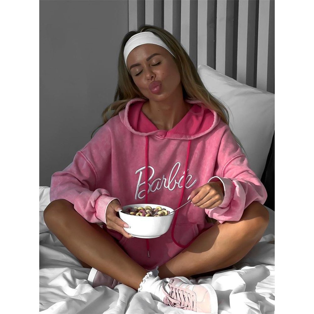 Heidi-Mode | American Retro Distressed und Gewaschen Barbie Sweatshirt