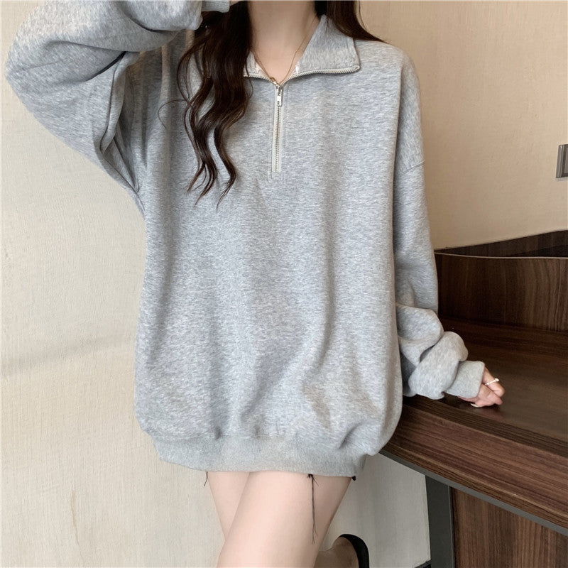 Femme Oversized Zip-Up Fleece Sweatshirt Heidi-Mode