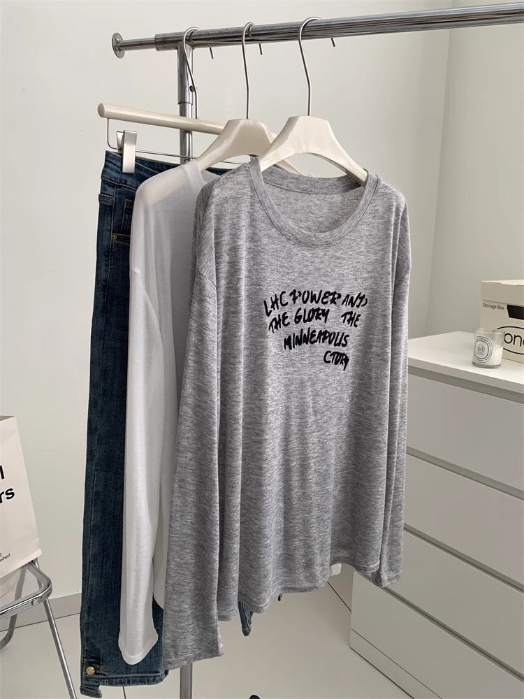 Femme Grafik Langarm-T-Shirt mit verspieltem Druck Heidi-Mode