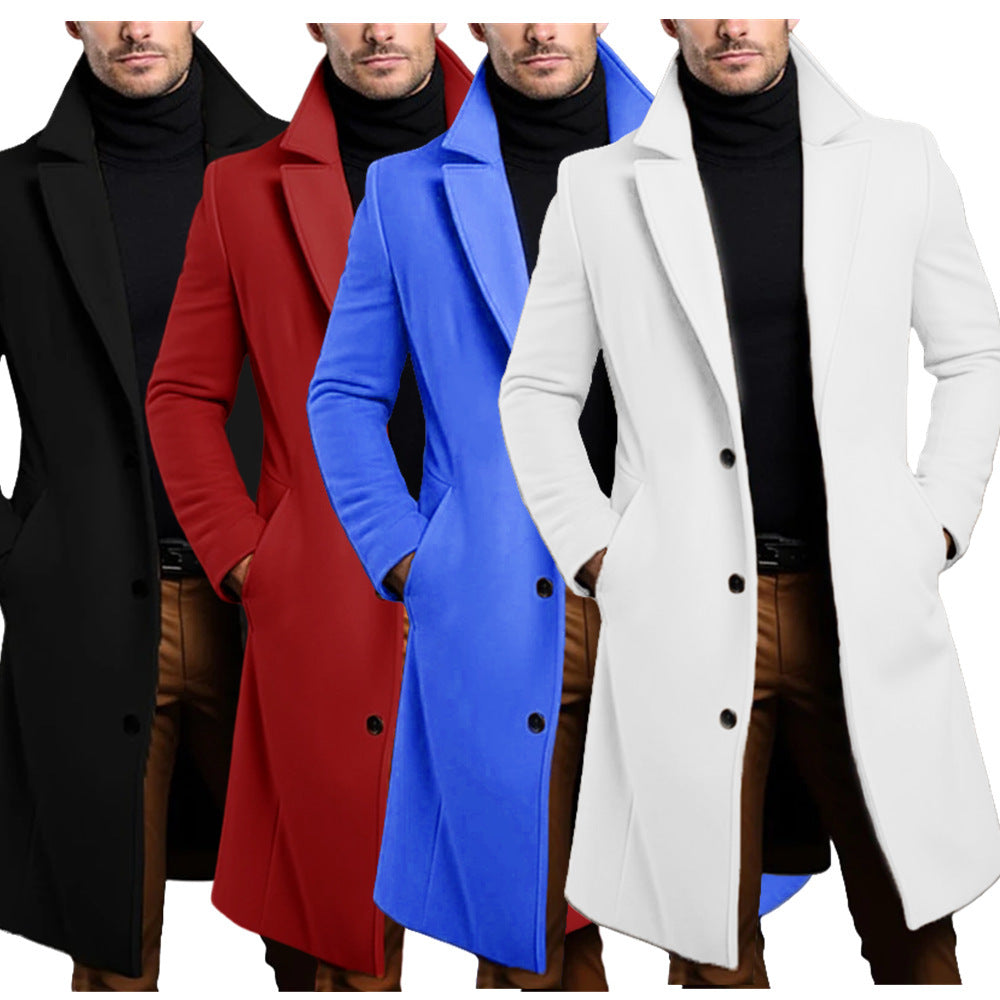 Herren eleganter lang geschnittener Mantel Aliams