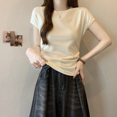 Femme Kurzarm Figurbetont Trendy T-Shirt Heidi-Mode