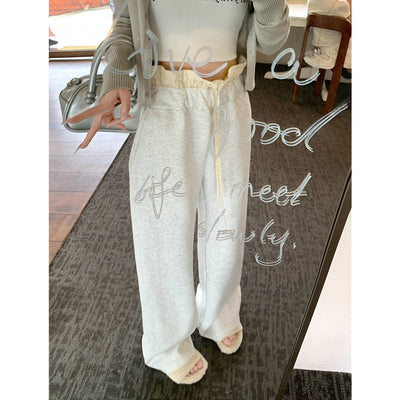 Frauen Entspannte Weite-Bein Lounge-Hosen Heidi-Mode