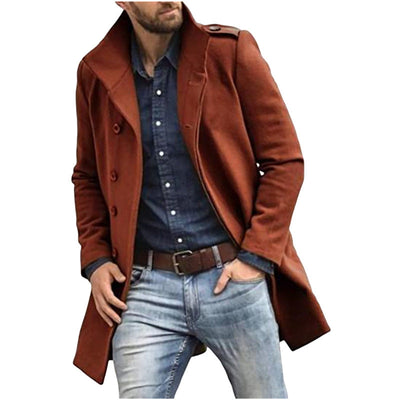 Herren eleganter Trenchcoat mit doppelter Knopfleiste und praktischem Innenfutter Aliams