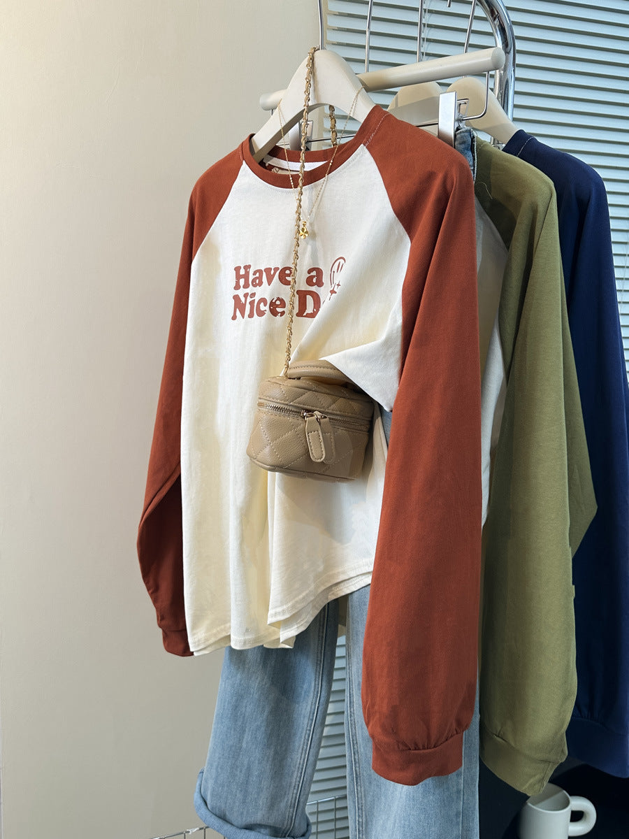 Femme Langarm-Graphic-Tee mit Smile-Design Heidi-Mode