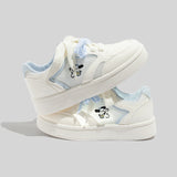 Damen Atmungsaktive Weiße Mesh Sneaker Mit Schnürung in Weiß