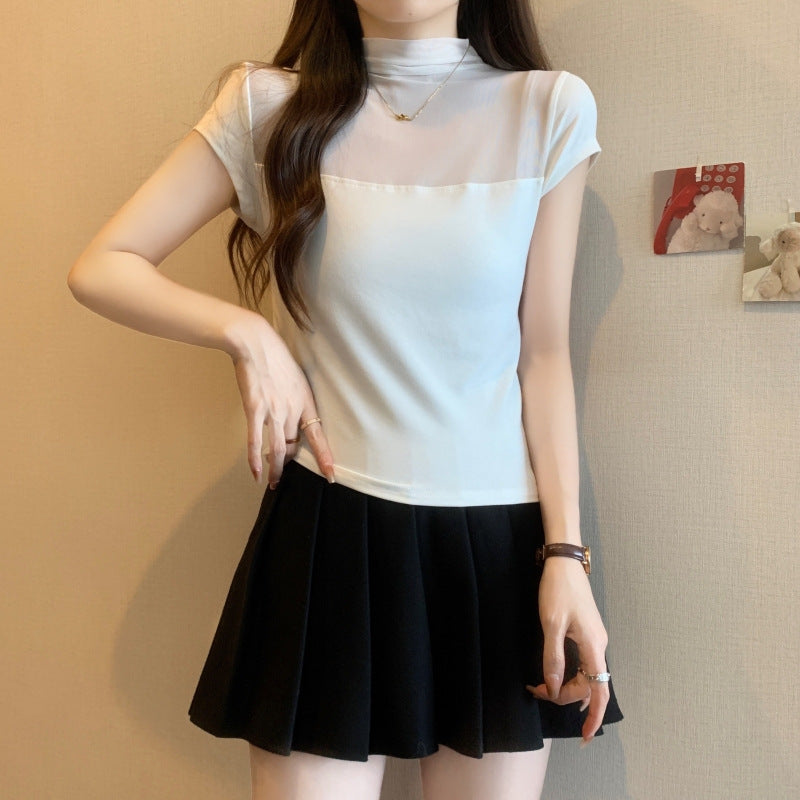 Femme Sheer Overlay T-Shirt Heidi-Mode