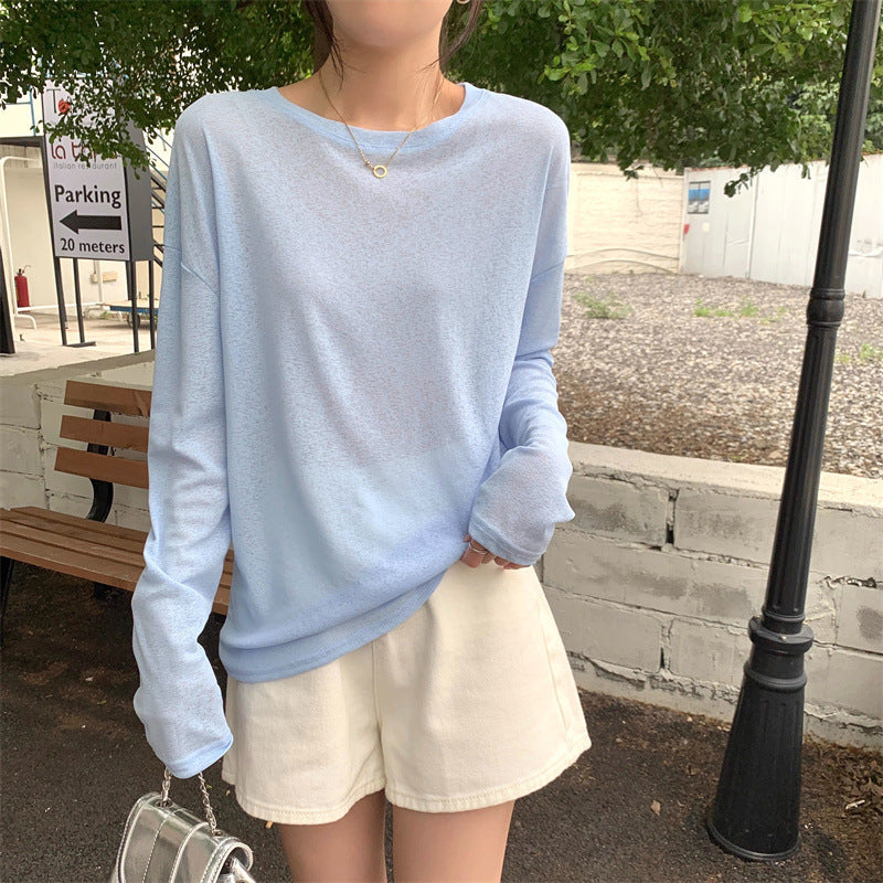 Femme Leichtgewicht Langarm Freizeit Oberteil Heidi-Mode