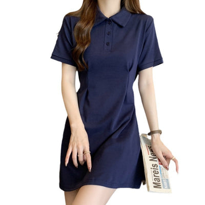 Femme Polo Kleid mit klassischen Knopfdetails Heidi-Mode