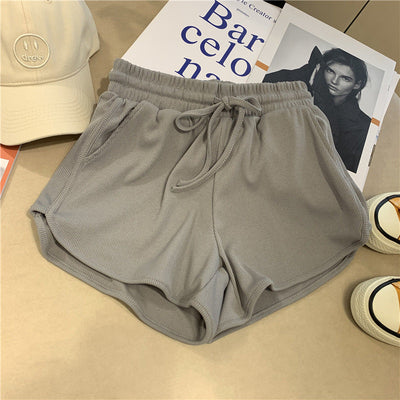 Damen Ripp-Hochbund-Lounge-Shorts Heidi-Mode