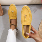 Damen nan bequeme Slip-On Loafer mit dekorativem Quastenbesatz und ergonomischer Gummisohle Drune in Gelb