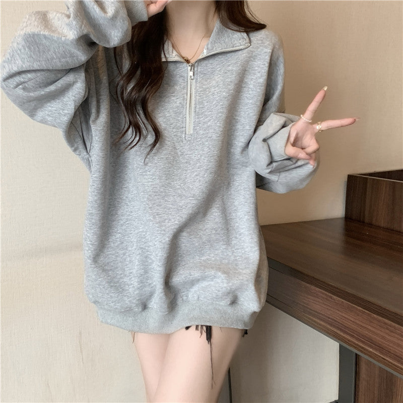 Femme Oversized Zip-Up Fleece Sweatshirt Heidi-Mode