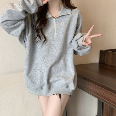 Femme Oversized Zip-Up Fleece Sweatshirt Heidi-Mode