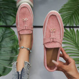 Damen nan bequeme Slip-On Loafer mit dekorativem Quastenbesatz und ergonomischer Gummisohle Drune in Rosa
