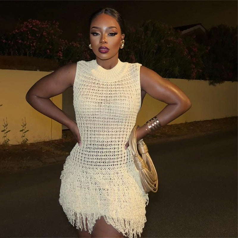 Laurisse - Strickkleid mit fransigem Saum