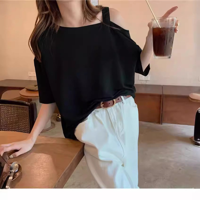 Damen Off-Shoulder Freizeit Bluse Heidi-Mode