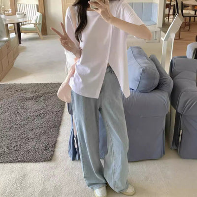 Femme Moderner gespalten Saum Top Heidi-Mode