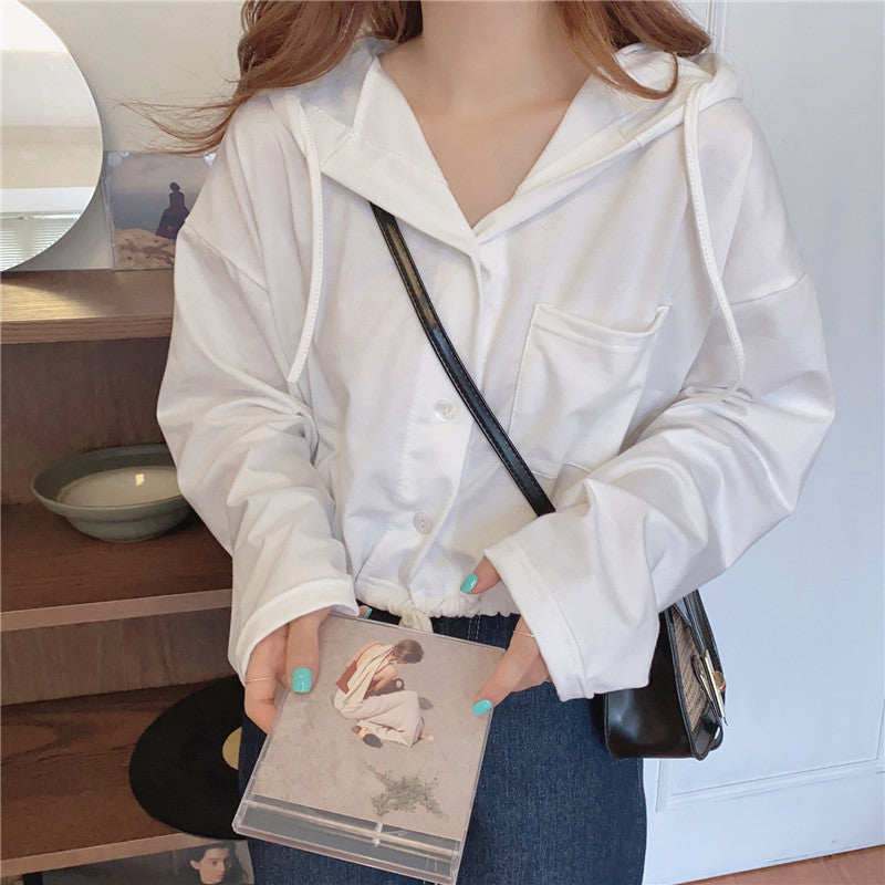 Damen Leichtgewicht Kapuzenpullover mit Kordelzugdetail Heidi-Mode