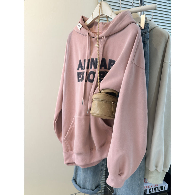 Femme Grafik Hoodie mit verziertem Kordelzug Heidi-Mode