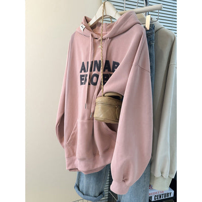 Femme Grafik Hoodie mit verziertem Kordelzug Heidi-Mode