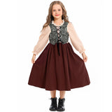 Unisex nan Kinderkostüm Set mit bestickter Paisley-Weste und Rüschenbluse Drune in Mädchen