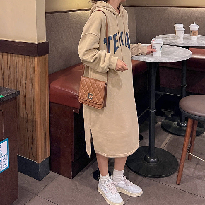 Femme Grafik Übergroße Hoodie Kleid Heidi-Mode