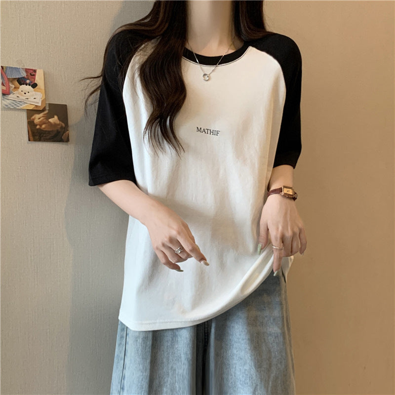 Femme Grafik Raglanärmeln T-Shirt Heidi-Mode