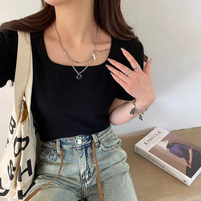 Femme Premium Soft-Fit Freizeit T-Shirt Heidi-Mode