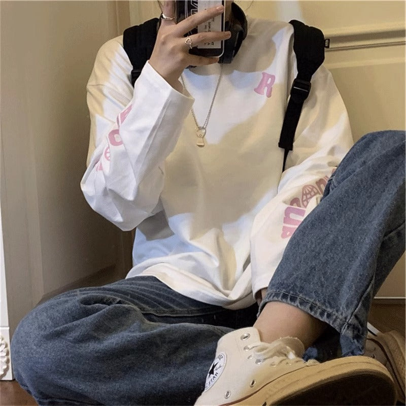 Femme Graphic Langarm-Tee mit Auffälligem Druck Heidi-Mode