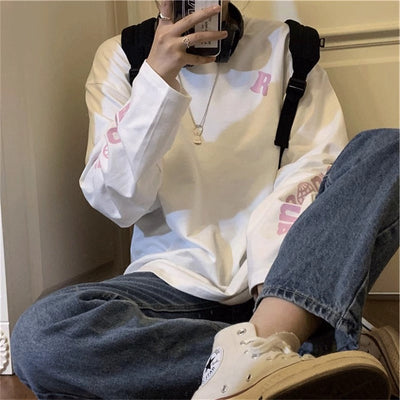 Femme Graphic Langarm-Tee mit Auffälligem Druck Heidi-Mode