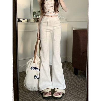 Damen High-Rise Flared Lounge-Hose mit verstellbarem Kordelzug Heidi-Mode