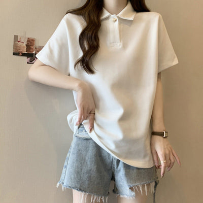 Femme Kurzarm-Polohemd mit elegantem Knopfdetails Heidi-Mode