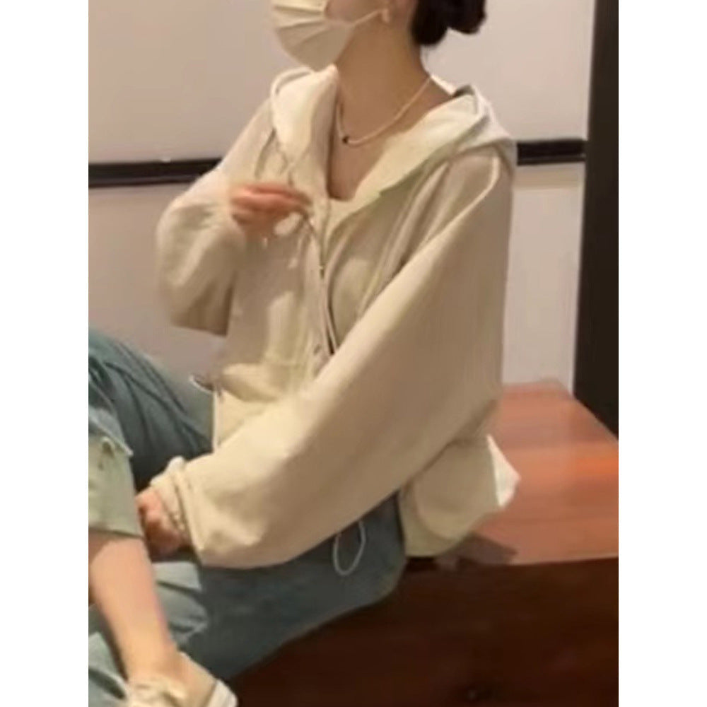 Femme Leichtgewicht Zip-Up Hoodie mit elastischen Bündchen Heidi-Mode