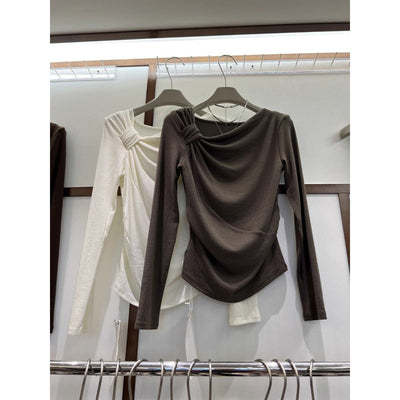 Damen Raffung Langarmoberteil mit elegantem Detail Heidi-Mode