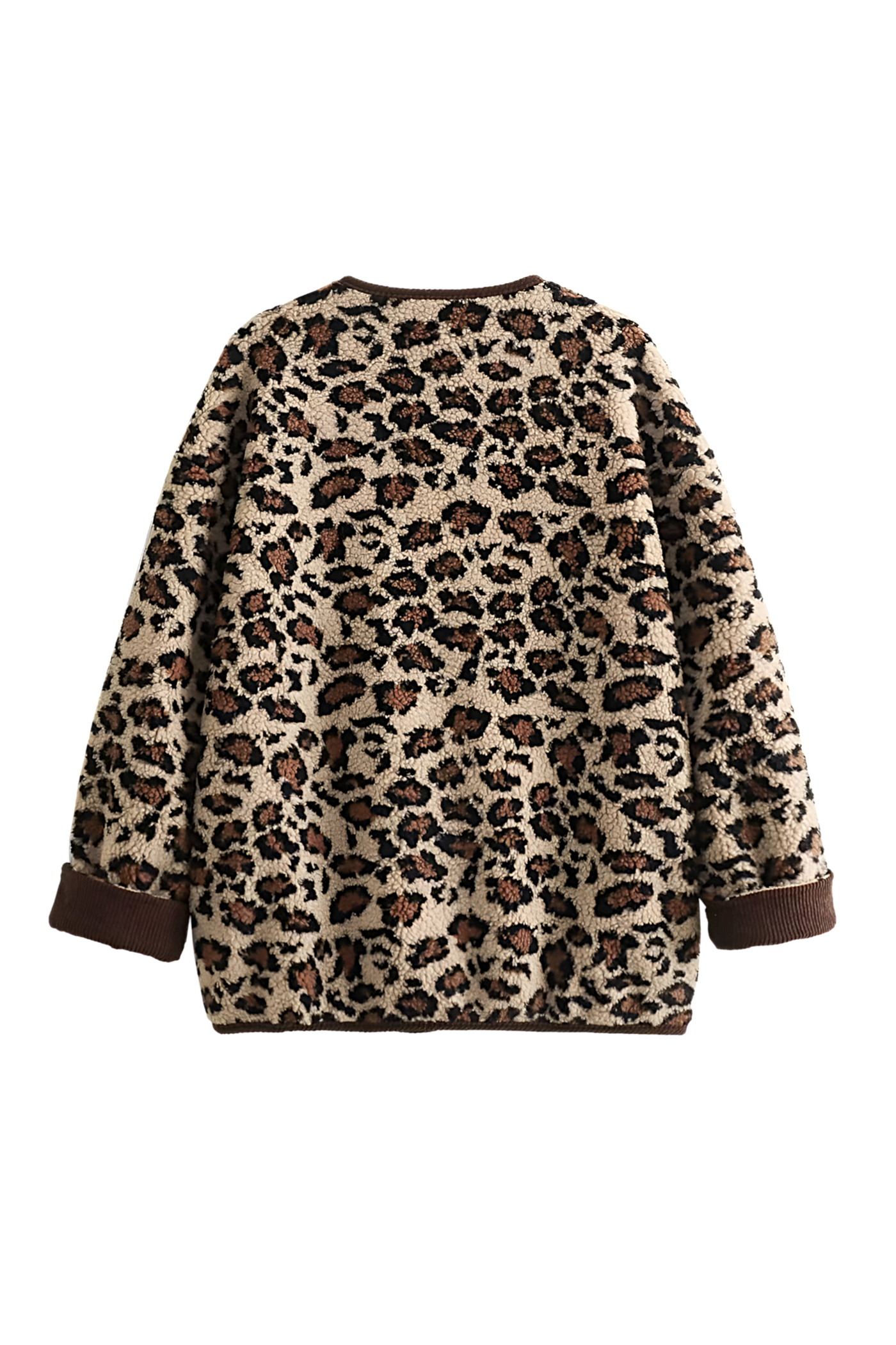 Oversized-Felljacke | Knopfleiste & Statement-Print | Kuschelige Eleganz