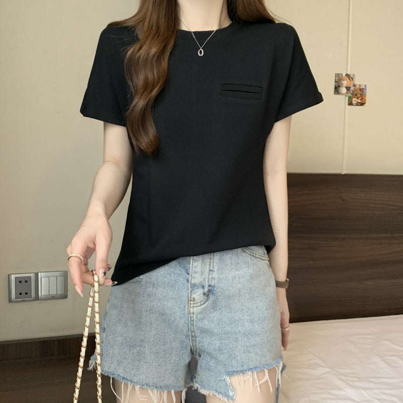 Femme Minimalistische Pocket Tee Heidi-Mode
