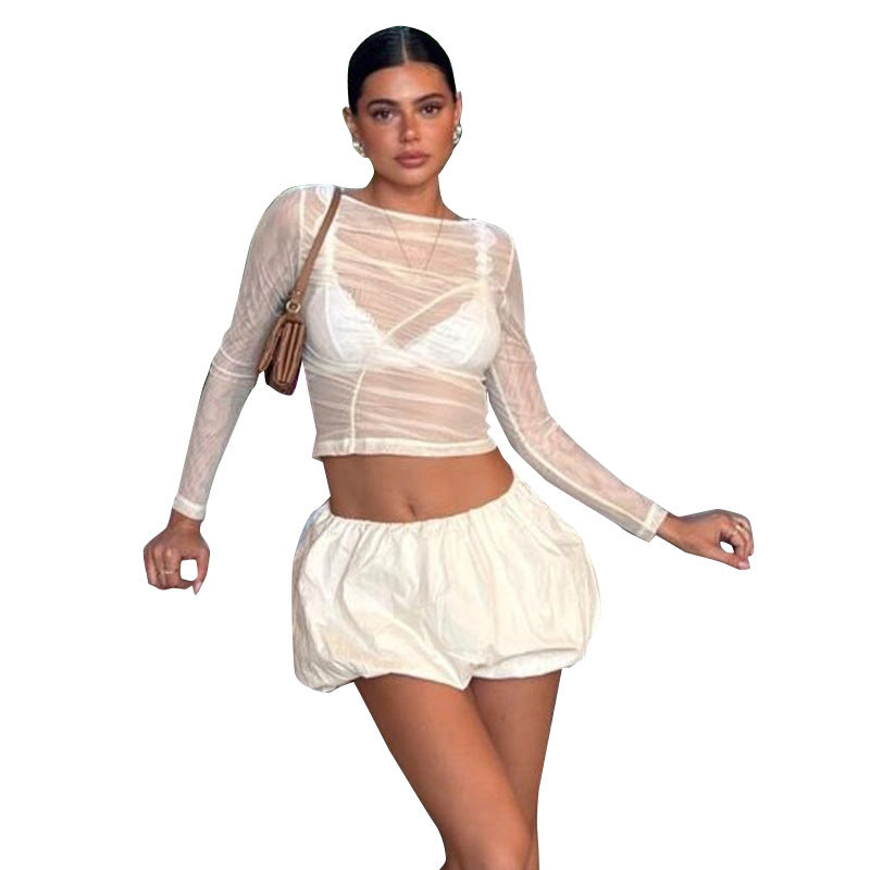 Alona - Langarmtop im Wickeldesign