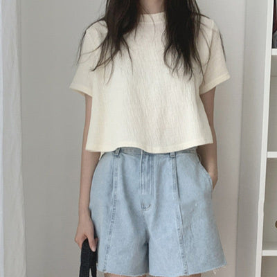 Femme Relaxed Fit strukturierte T-Shirt Heidi-Mode