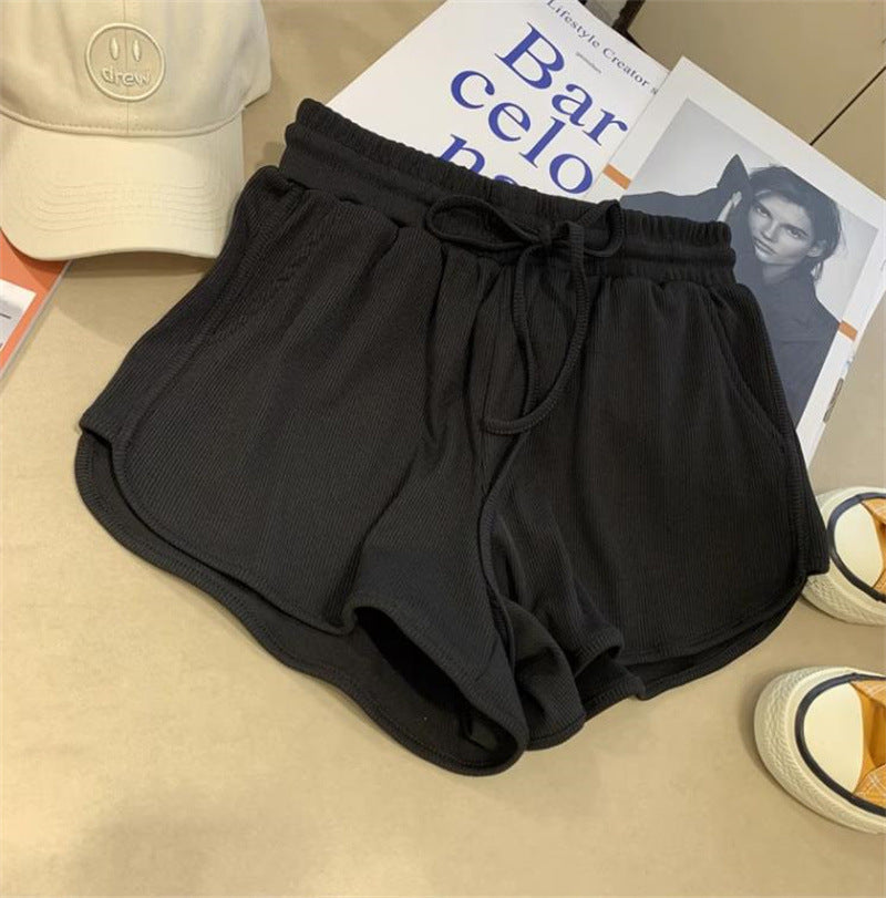 Femme Hochtaillierte Ripp-Lounge-Shorts Heidi-Mode