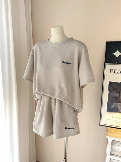 Femme Relaxed Fit Waffelstrick Zweiteiliges Lounge-Set Heidi-Mode